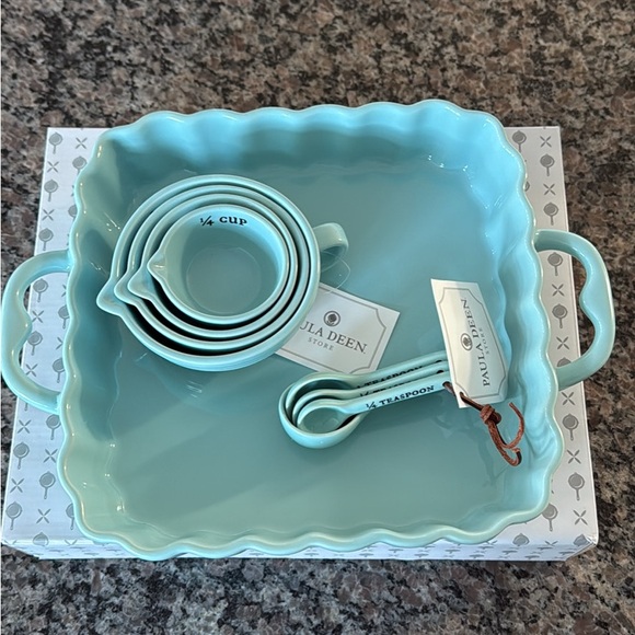 Paula Deen Blue Baking Dish and Measuring Cups Set - Picture 1 of 8